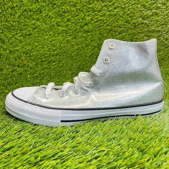 Converse Chuck Taylor All Star High Boys Size 6Y Silver Athletic Shoes Sneakers - Picture 3 of 10